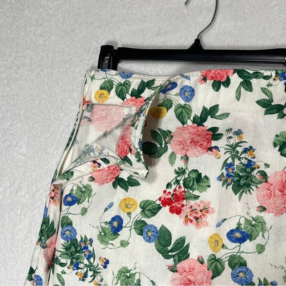 OLD Navy Womens Skirt Floral Linen Blend A-Line Mini Cream Multicolor Size Med. - Picture 4 of 8